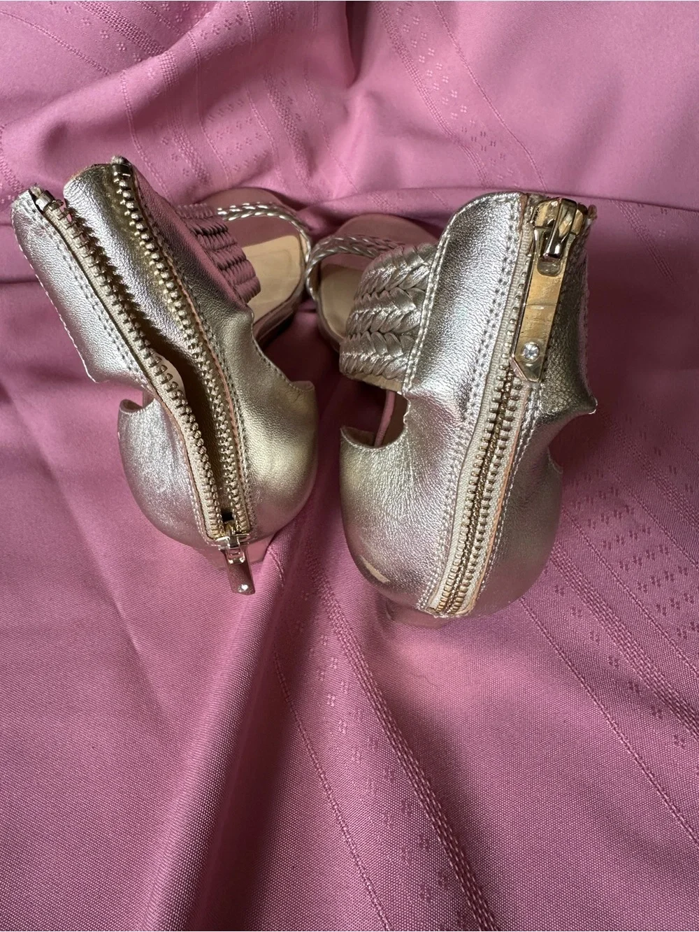 Gold Braided Ankle-Strap Heel